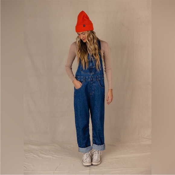 Free People Ziggy Denim Overalls in Sapphire Blue XL - Picture 8 of 8